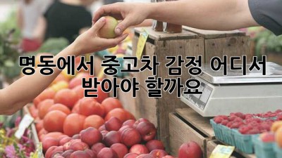 명동에서 중고차 감정, 어디서 받아야 할까요?
